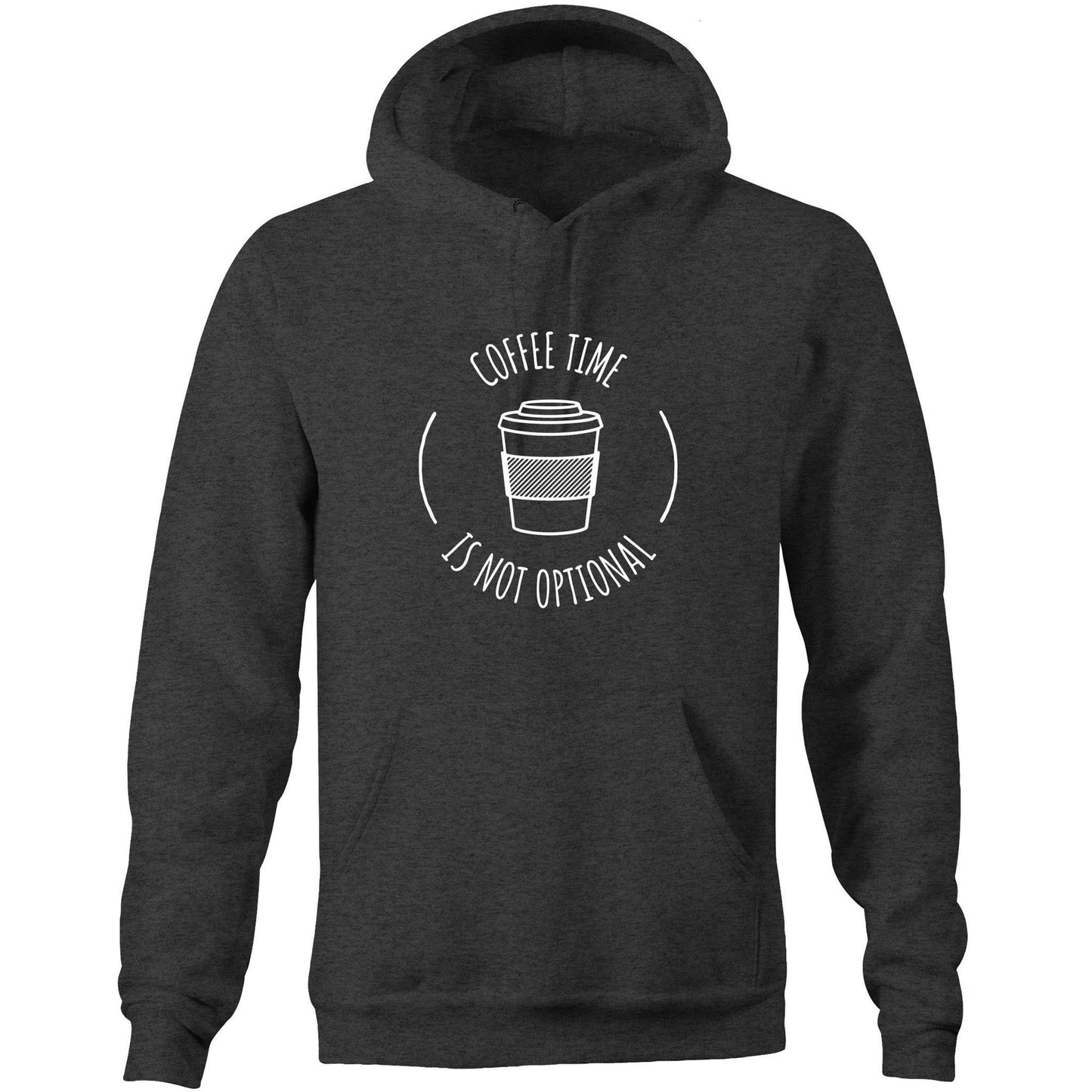Coffee Time - Pocket Hoodie Sweatshirt Asphalt Marle Hoodie Coffee Funny Mens Womens