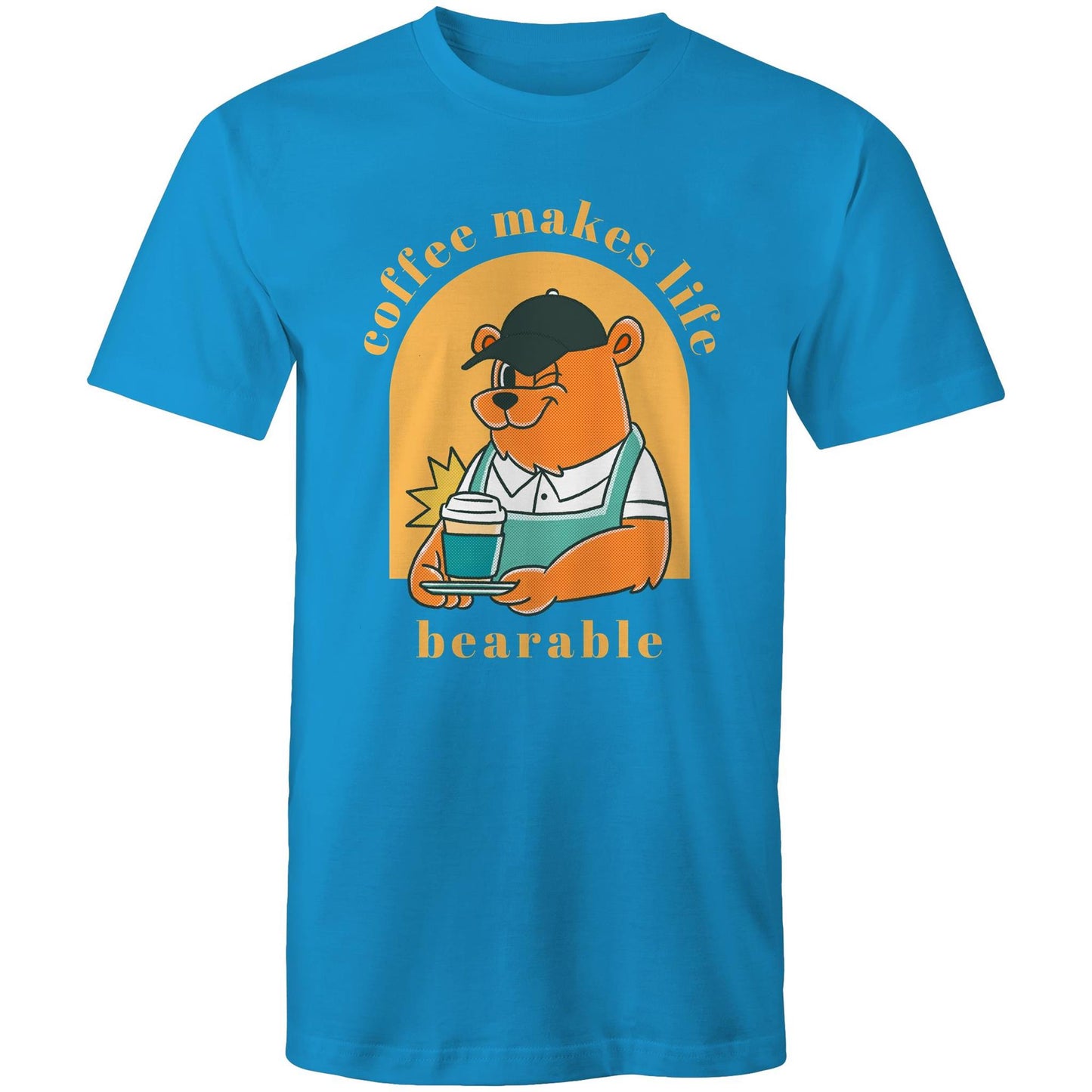 Coffee Makes Life Bearable - Mens T-Shirt Arctic Blue Mens T-shirt animal Coffee