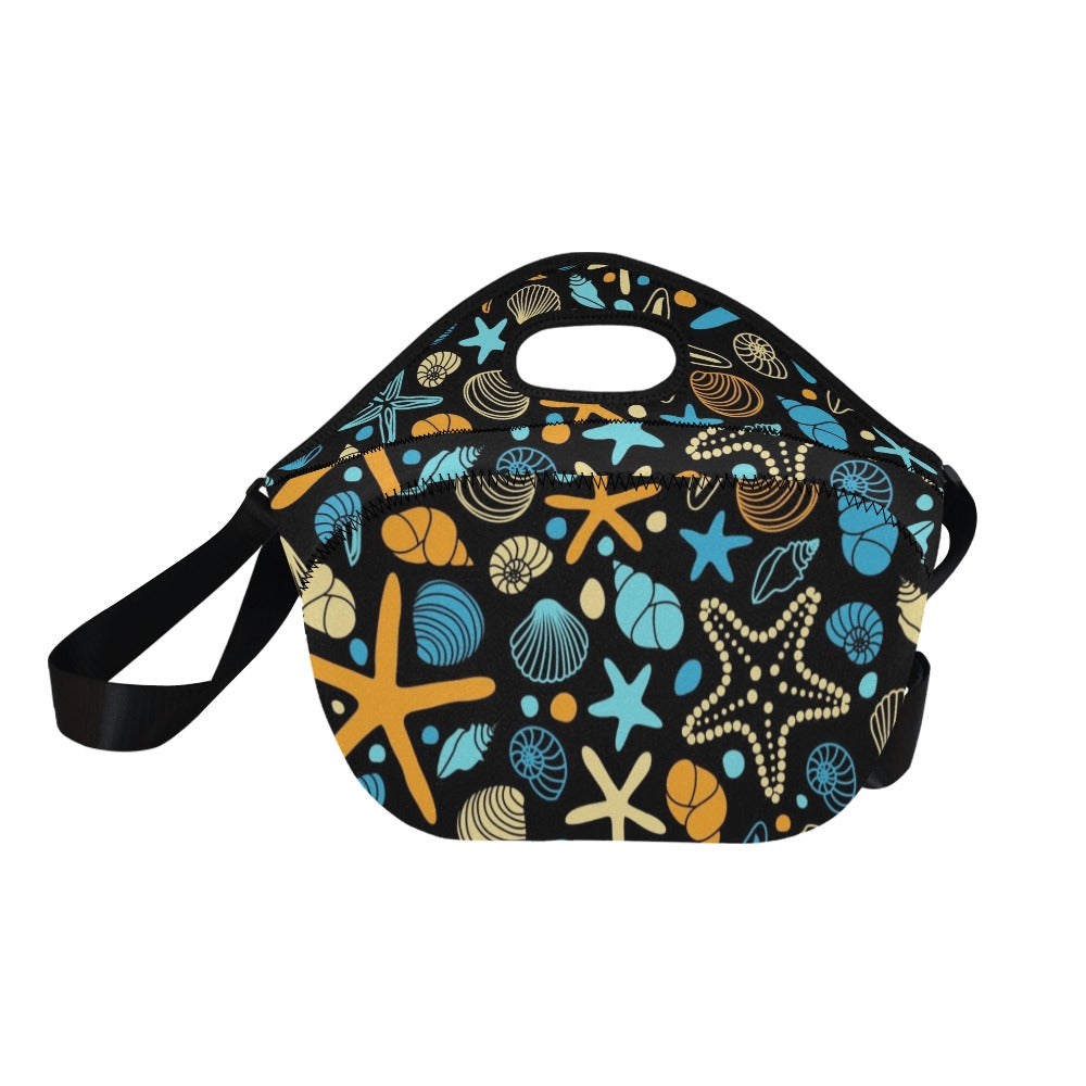 Starfish And Shells - Neoprene Lunch Bag/Large Neoprene Lunch Bag/Large animal Printed Offshore Summer