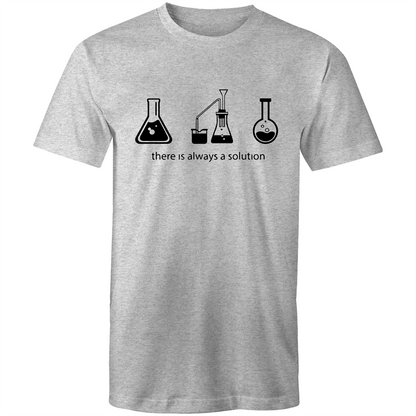 There Is Always A Solution - Mens T-Shirt Grey Marle Mens T-shirt Funny Mens Science