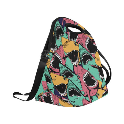 Scary Sharks - Neoprene Lunch Bag/Large Neoprene Lunch Bag/Large animal Printed Offshore