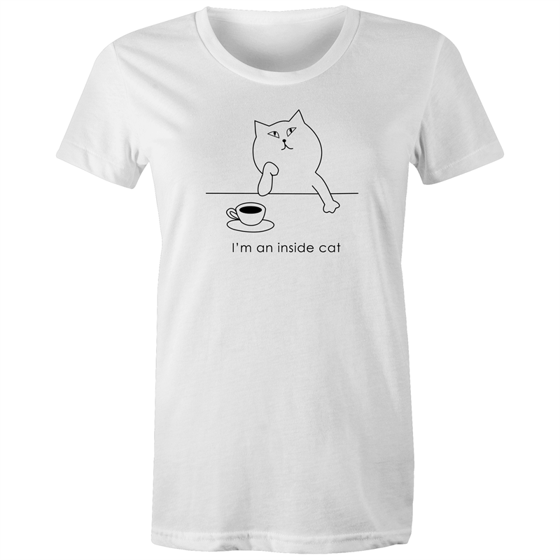 I'm An Inside Cat - Women's T-shirt White Womens T-shirt animal Funny Womens