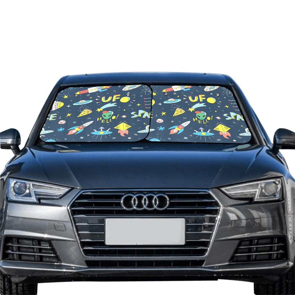 Alien Space - Car Sun Shade 28"x28"x2pcs Car Sun Shade 28"x28"x2pcs Printed Offshore Sci Fi