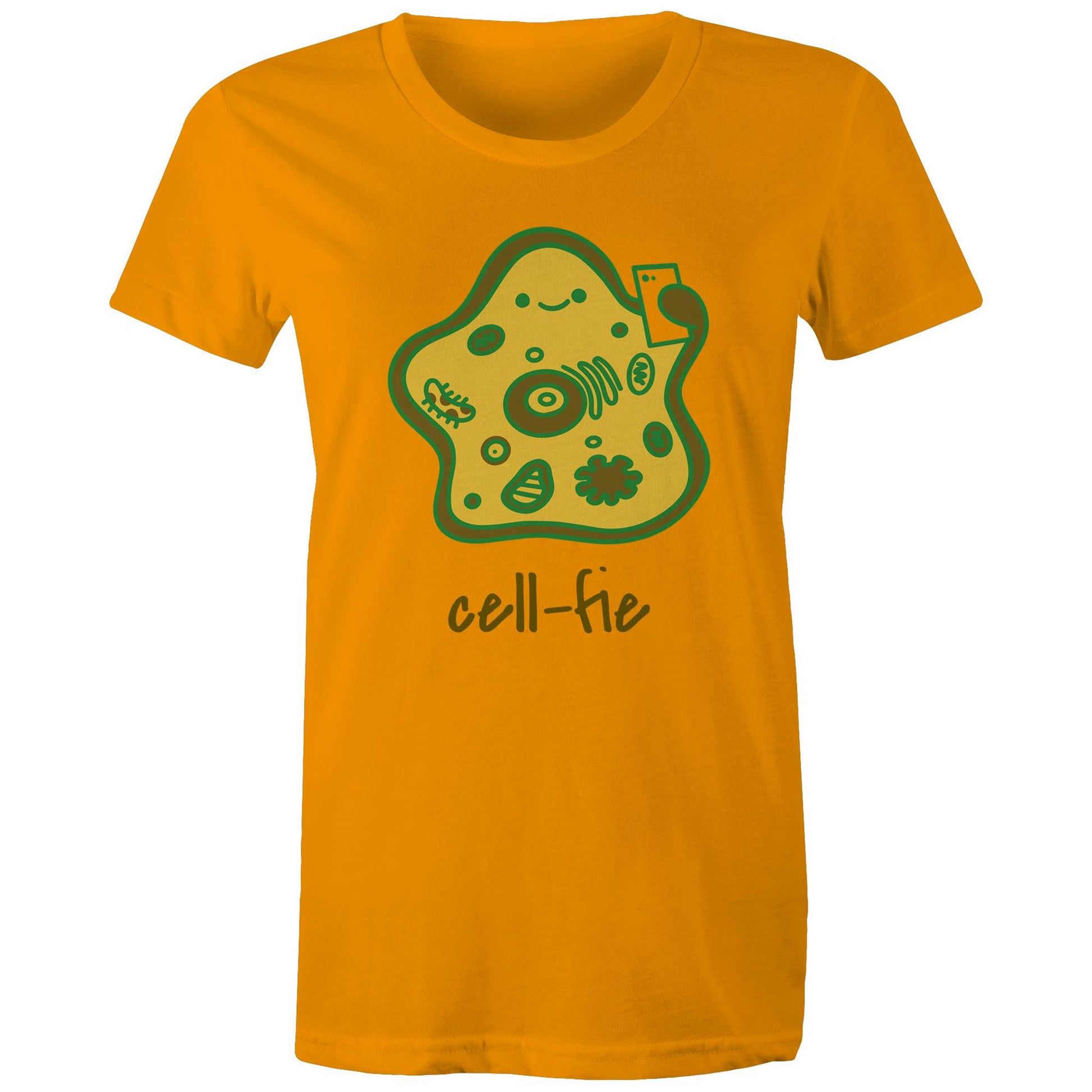 Cell-fie - Womens T-shirt Orange Womens T-shirt Science