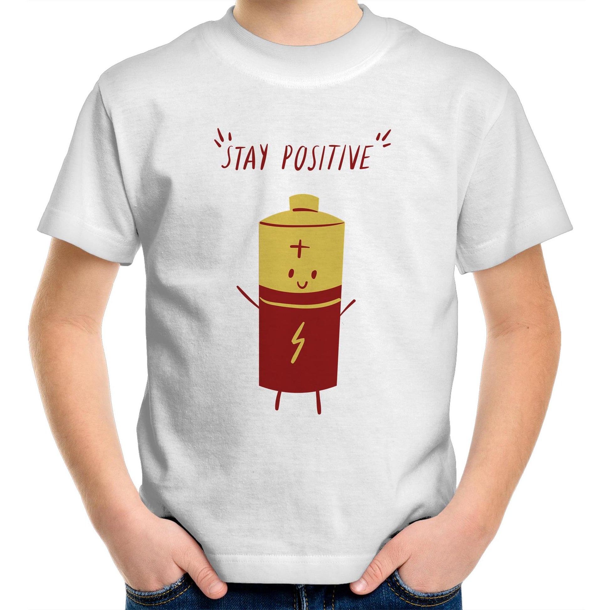 Stay Positive - Kids Youth Crew T-Shirt White Kids Youth T-shirt Funny