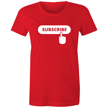 Subscribe - Women's T-shirt Red Womens T-shirt Womens