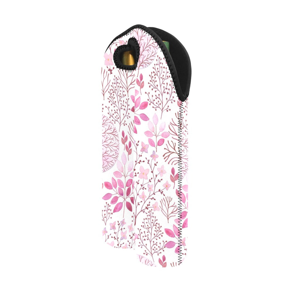 Pink Floral - 2-Bottle Neoprene Wine Bag 2 Bottle Wine Bag Printed Offshore