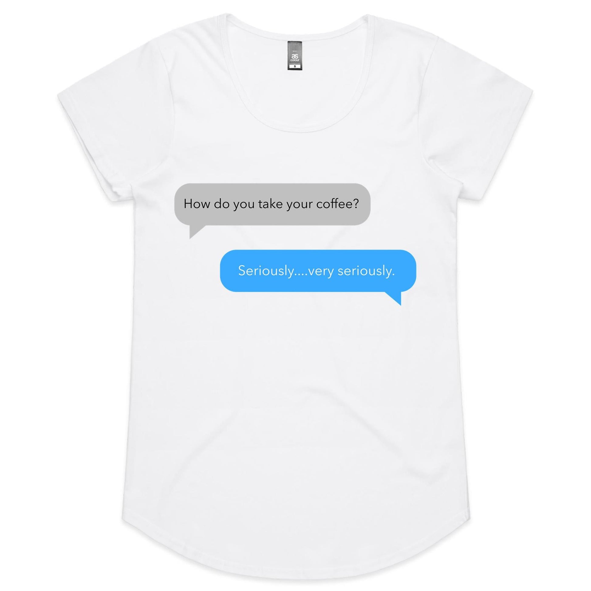 Coffee Text Message - Womens Scoop Neck T-Shirt White Womens Scoop Neck T-shirt Coffee Funny Womens