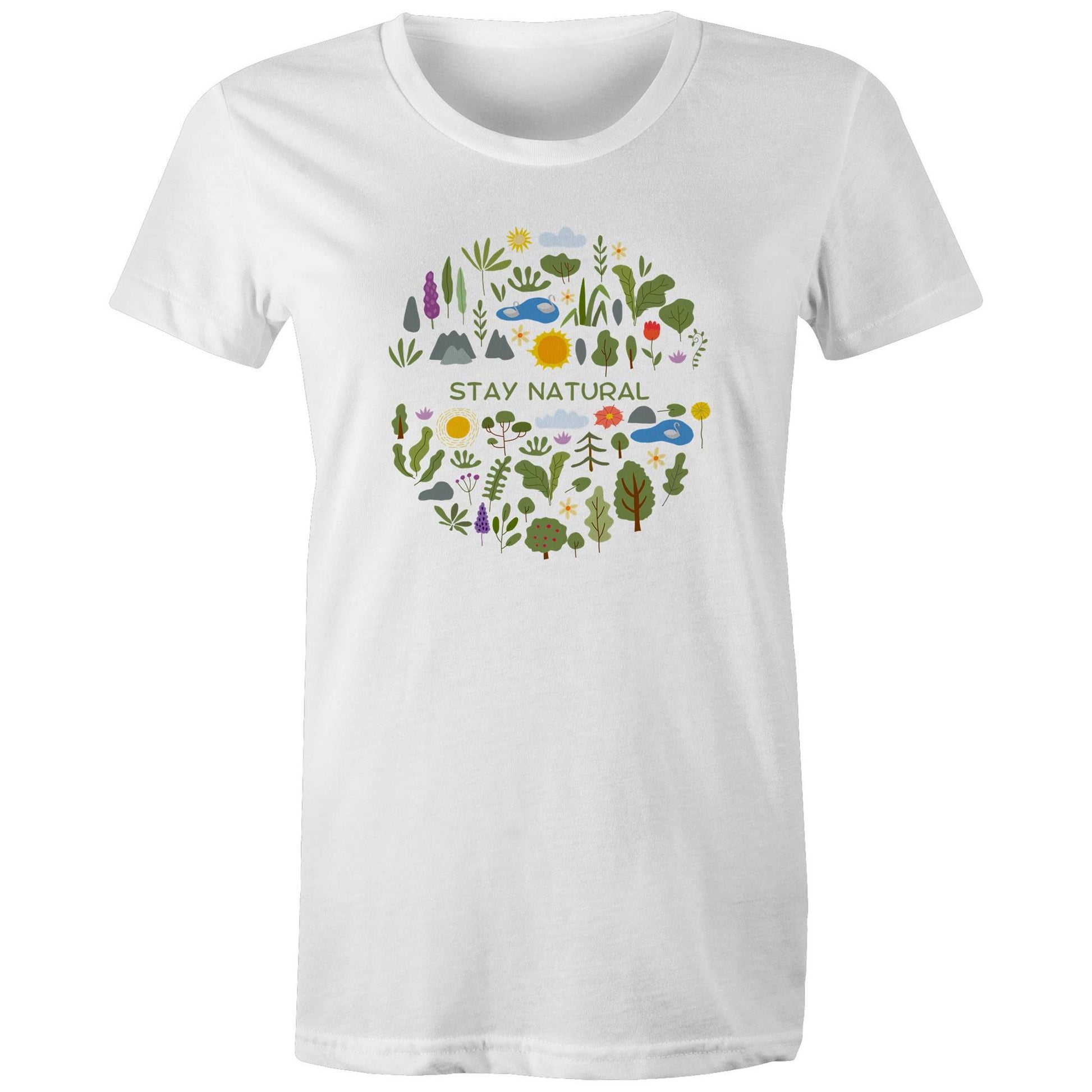 Stay Natural - Womens T-shirt White Womens T-shirt Environment Plants