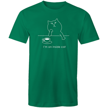 I'm An Inside Cat - Mens T-Shirt Kelly Green Mens T-shirt animal Funny Mens