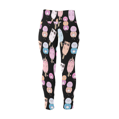 Cute Animal Ice Blocks - Women's Extra Plus Size High Waist Leggings Women's Extra Plus Size High Waist Leggings animal Food Printed Offshore Summer