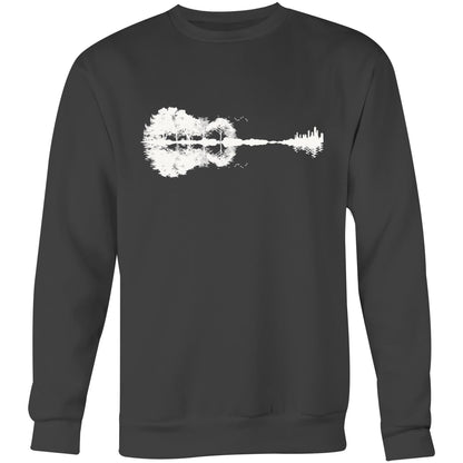 Guitar Reflection - Crew Sweatshirt Coal Sweatshirt Music