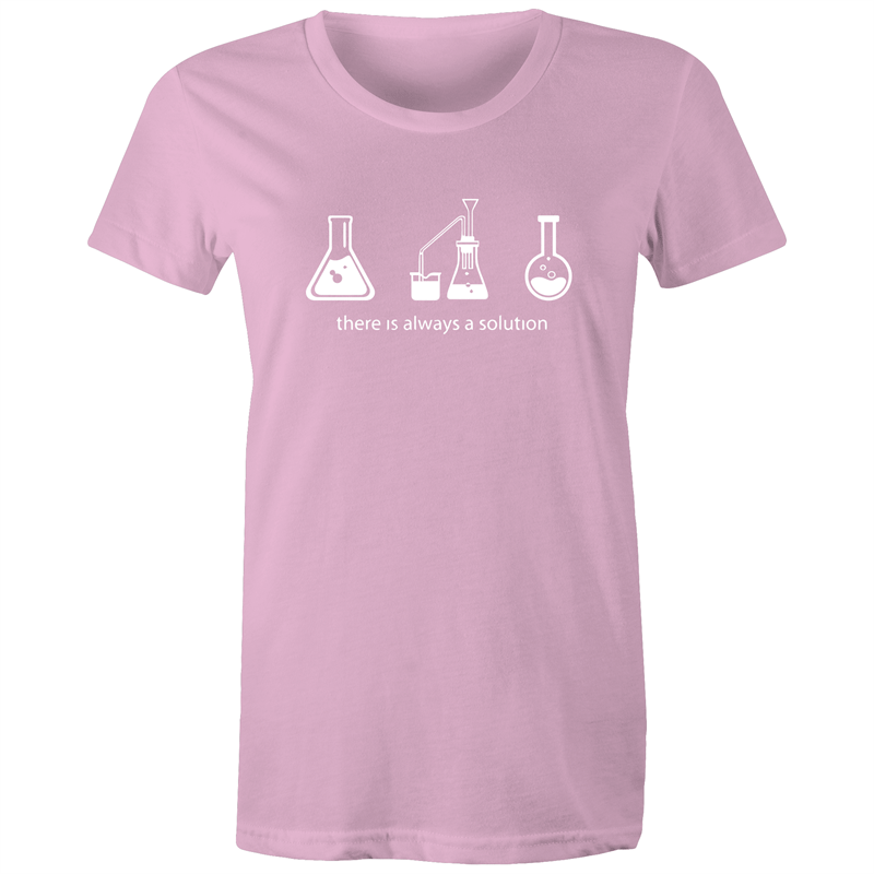 There Is Always A Solution - Women's T-shirt Pink Womens T-shirt Science Womens