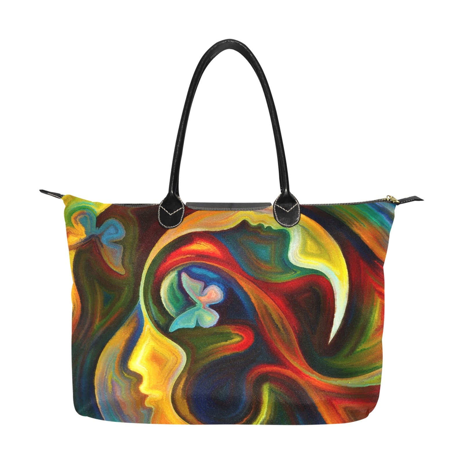 Face In Abstract - Single-Shoulder Handbag Single Shoulder Handbag Printed Offshore