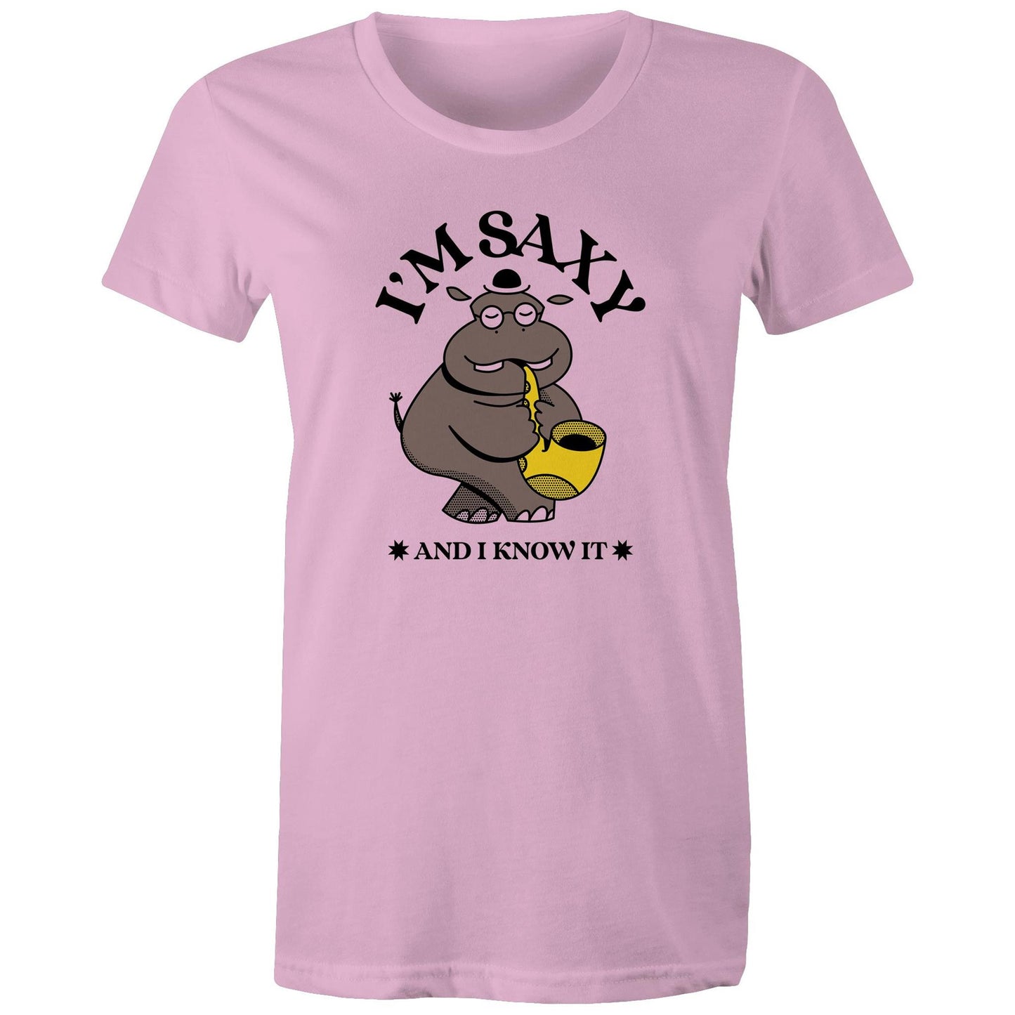 I'm Saxy And I Know It - Womens T-shirt Pink Womens T-shirt animal Music