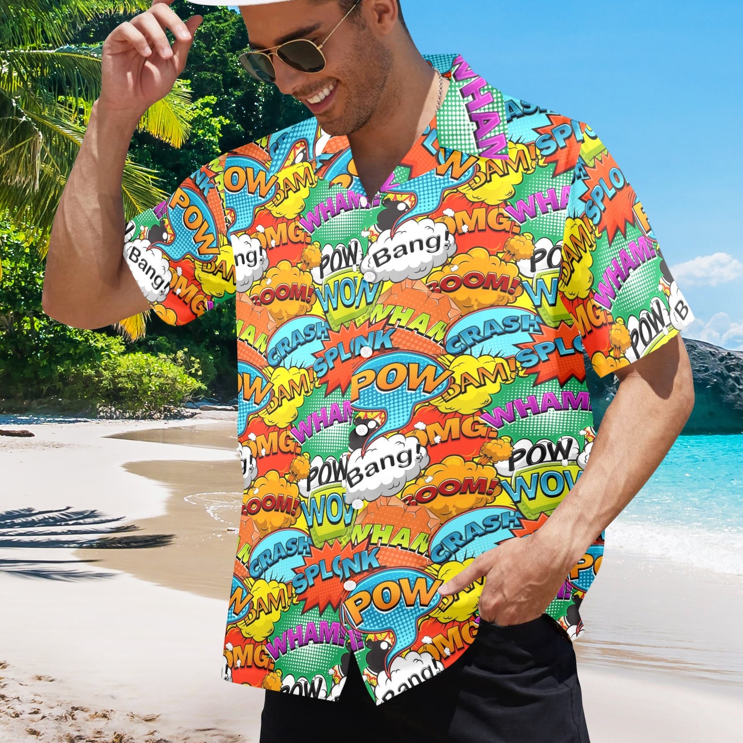 Comic Book 2 - Mens Hawaiian Shirt Mens Hawaiian Shirt