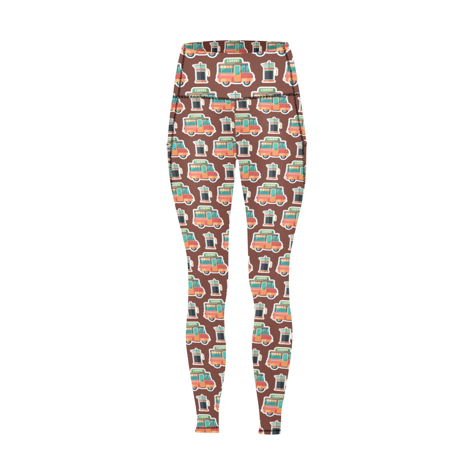 Coffee Van - Women's Leggings with Pockets Women's Leggings with Pockets S - 2XL Coffee Printed Offshore