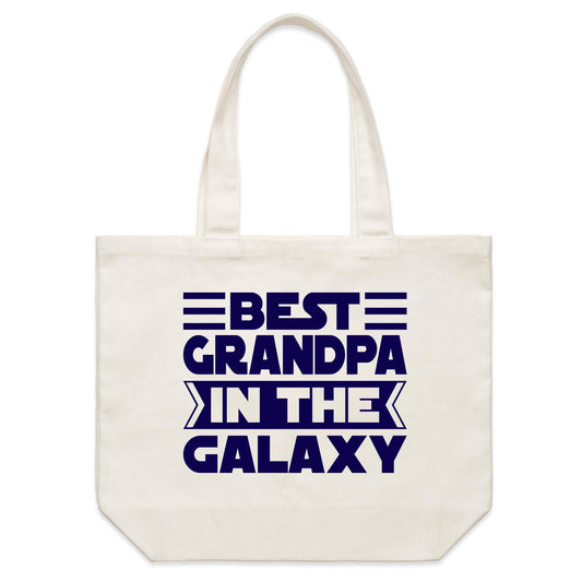 Best Grandpa In The Galaxy - Shoulder Canvas Tote Bag Default Title Shoulder Tote Bag