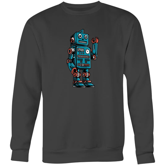 Robot - Crew Sweatshirt Coal Sweatshirt Sci Fi