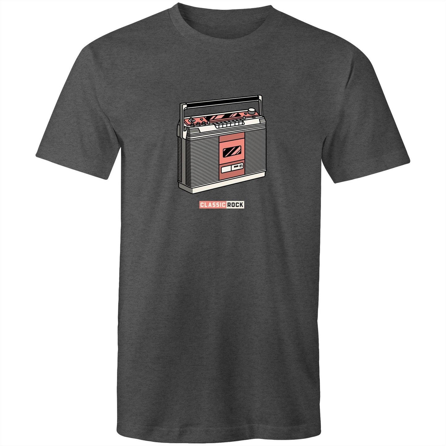 Classic Rock, Cassette Player - Mens T-Shirt Asphalt Marle Mens T-shirt Music Retro