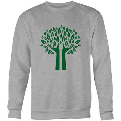 Green Tree - Crew Sweatshirt Grey Marle Sweatshirt Environment Mens Plants Womens