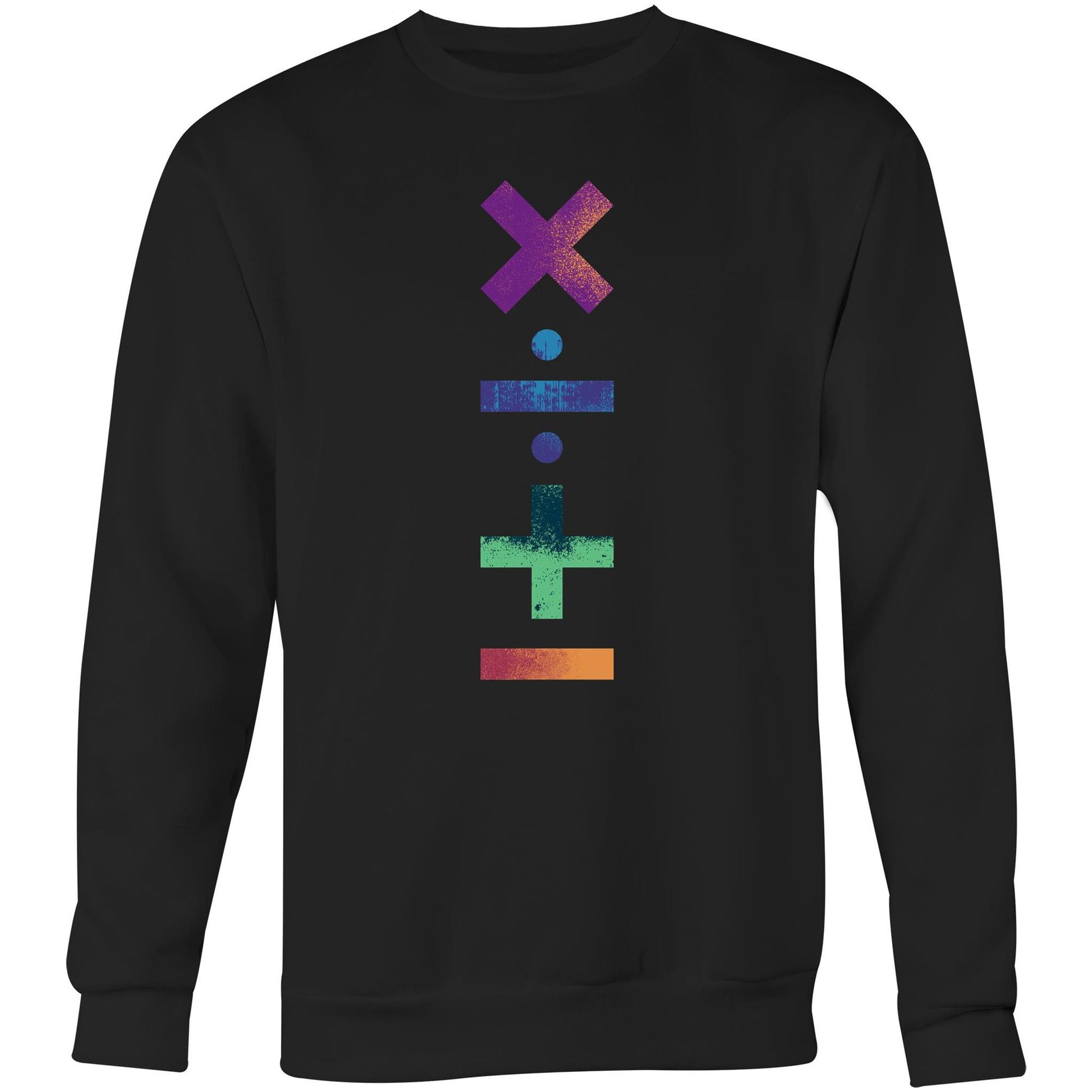 Math Symbols - Crew Sweatshirt Black Sweatshirt Maths Science