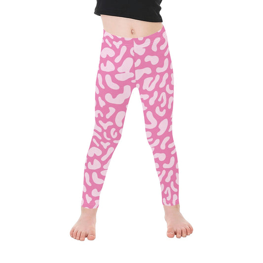 Pink Leopard - Kid's Ankle Length Leggings Kids Leggings Printed Offshore