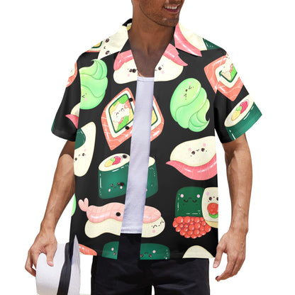 Happy Sushi - Mens Hawaiian Shirt Mens Hawaiian Shirt