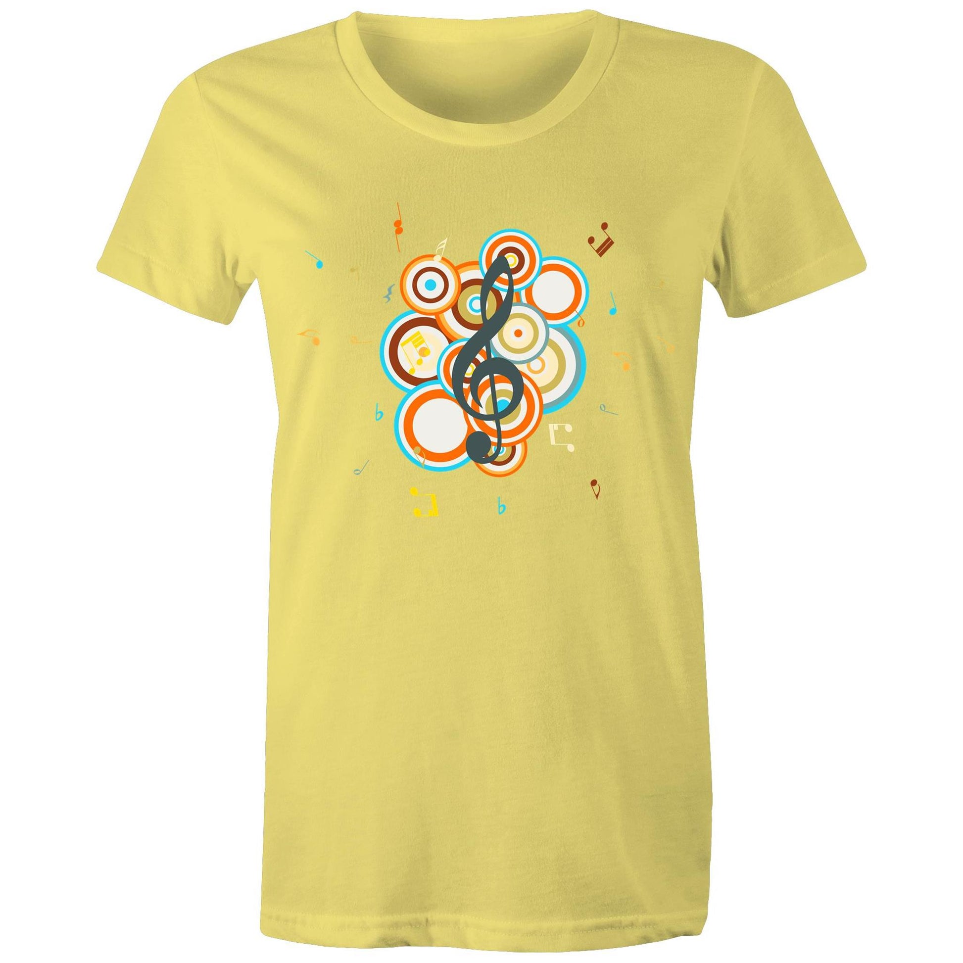 Groovy Music - Women's T-shirt Yellow Womens T-shirt Music Retro Womens