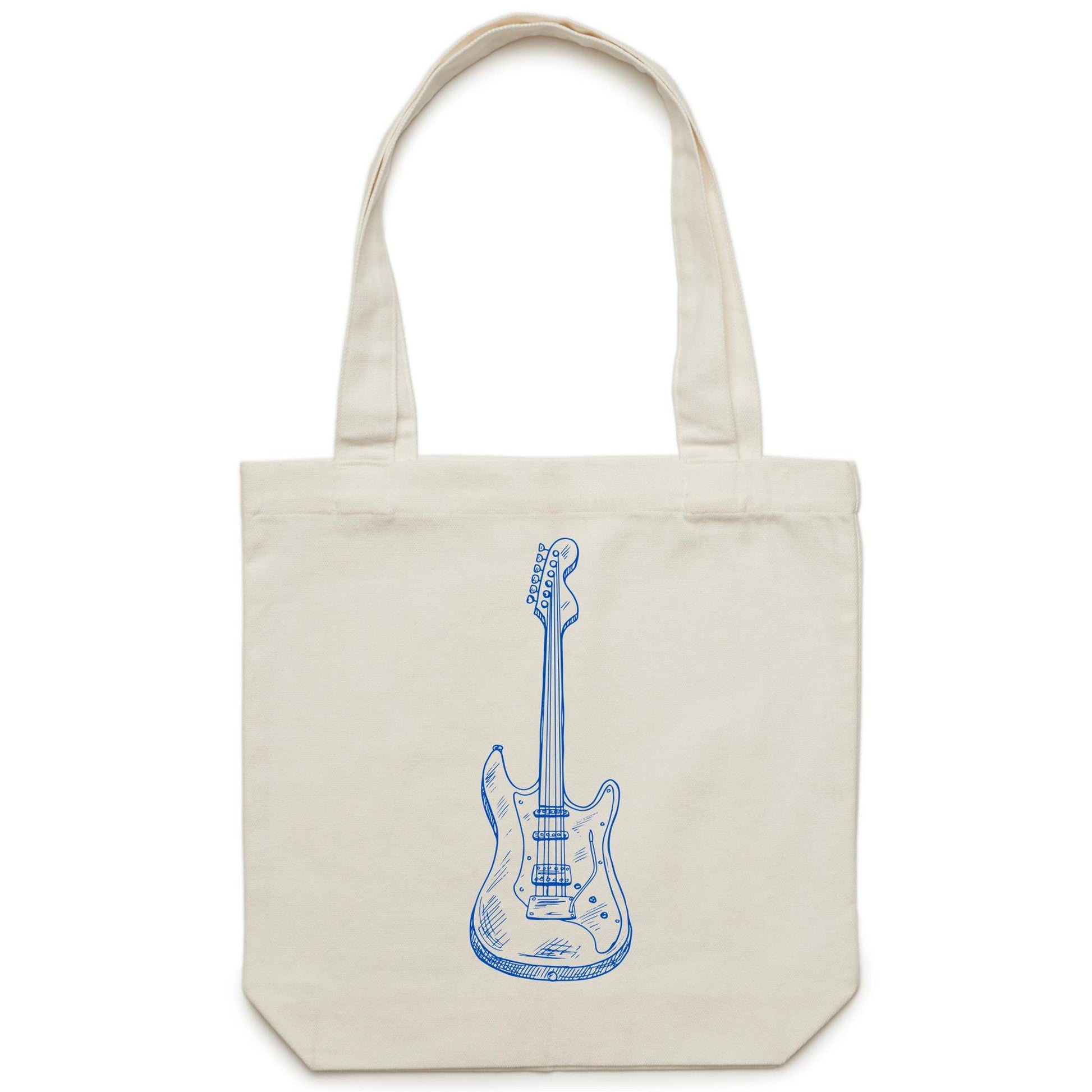 Guitar - Canvas Tote Bag Cream One-Size Tote Bag Music