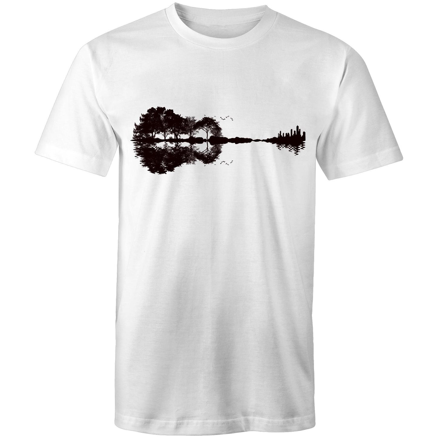 Guitar Reflection - Mens T-Shirt White Mens T-shirt Music