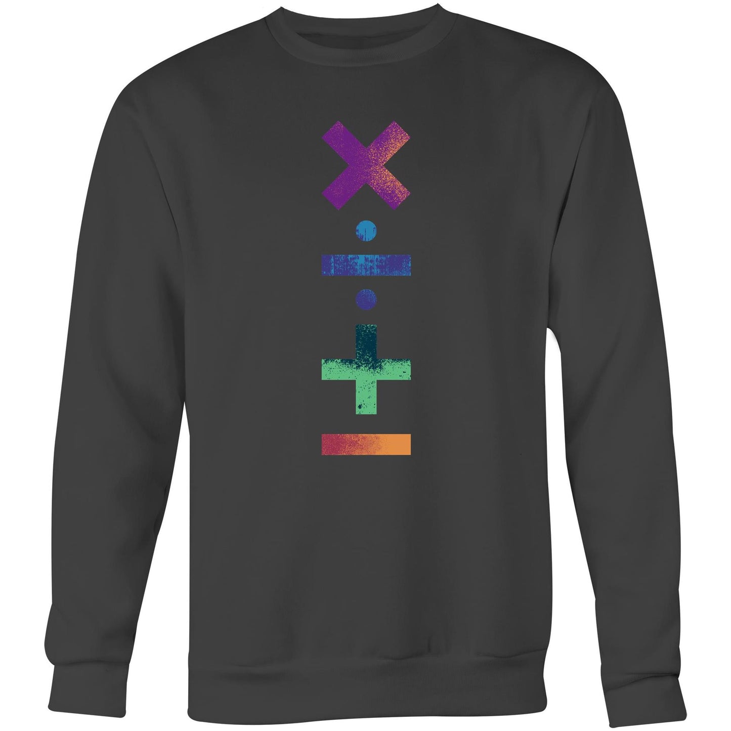 Math Symbols - Crew Sweatshirt Coal Sweatshirt Maths Science
