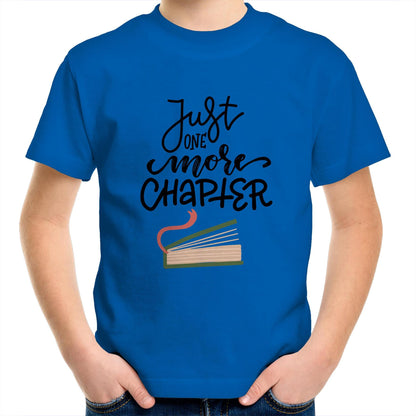 Just One More Chapter - Kids Youth Crew T-Shirt Bright Royal Kids Youth T-shirt Reading