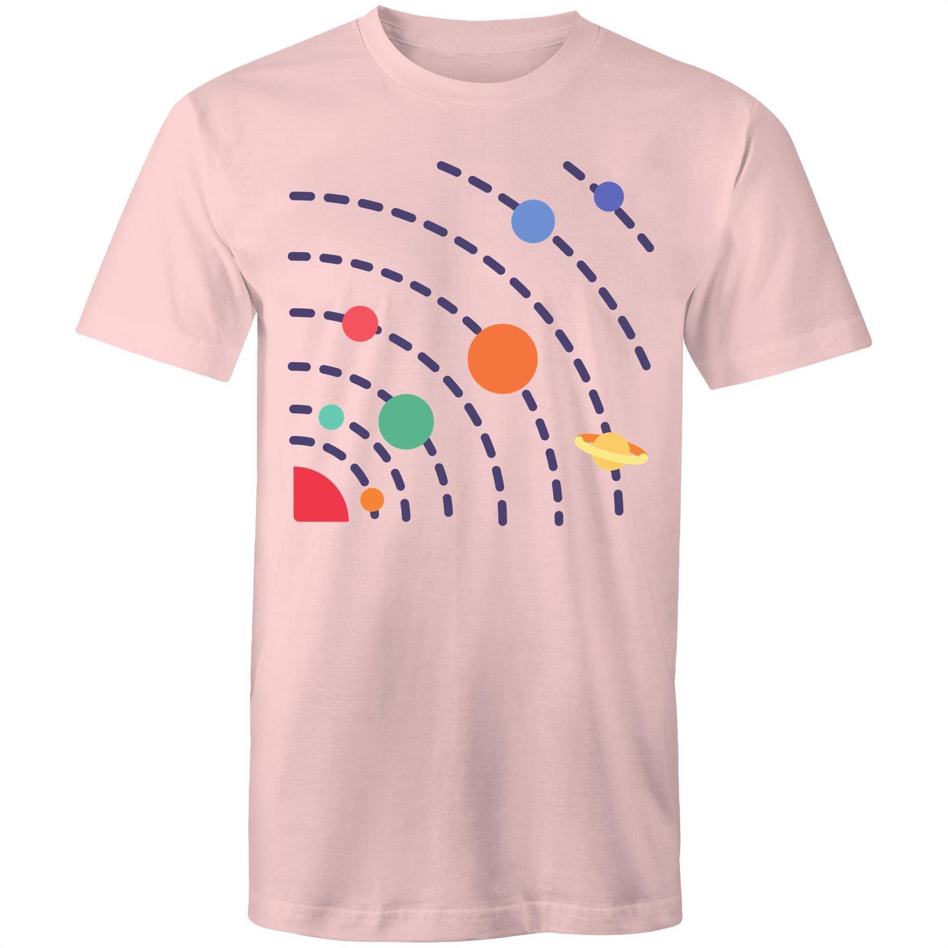 Solar System - Mens T-Shirt Pink Mens T-shirt Mens Science Space