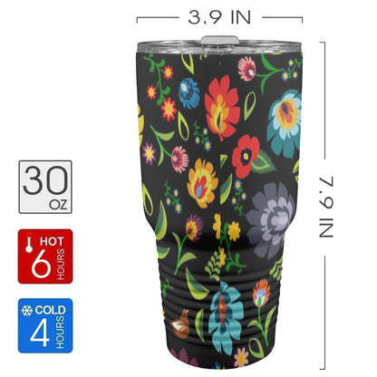 Bright Floral - 30oz Insulated Stainless Steel Mobile Tumbler 30oz Insulated Stainless Steel Mobile Tumbler Plants