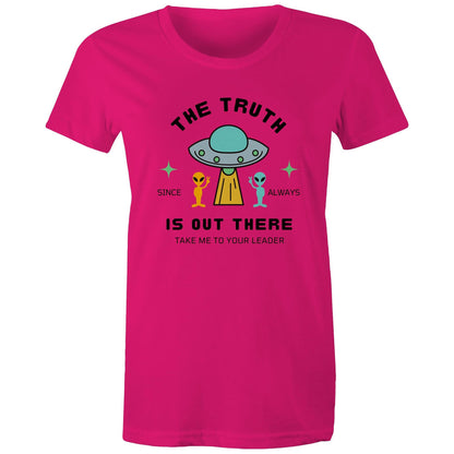 The Truth Is Out There - Womens T-shirt Fuchsia Womens T-shirt Sci Fi