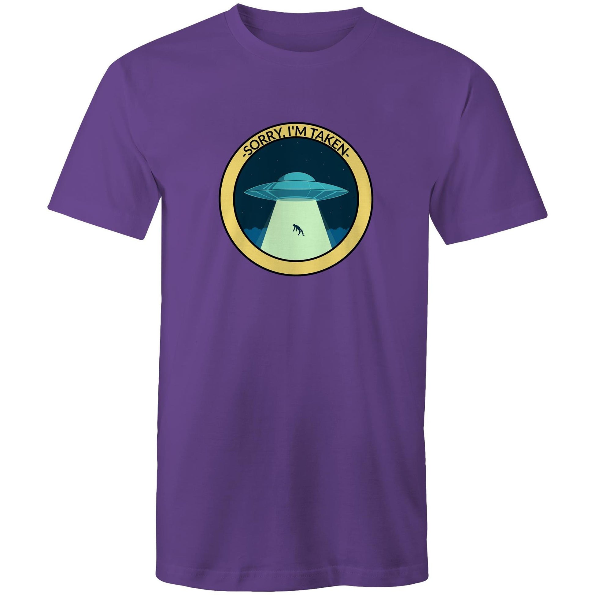 UFO, Sorry, I'm Taken - Mens T-Shirt Purple Mens T-shirt Sci Fi