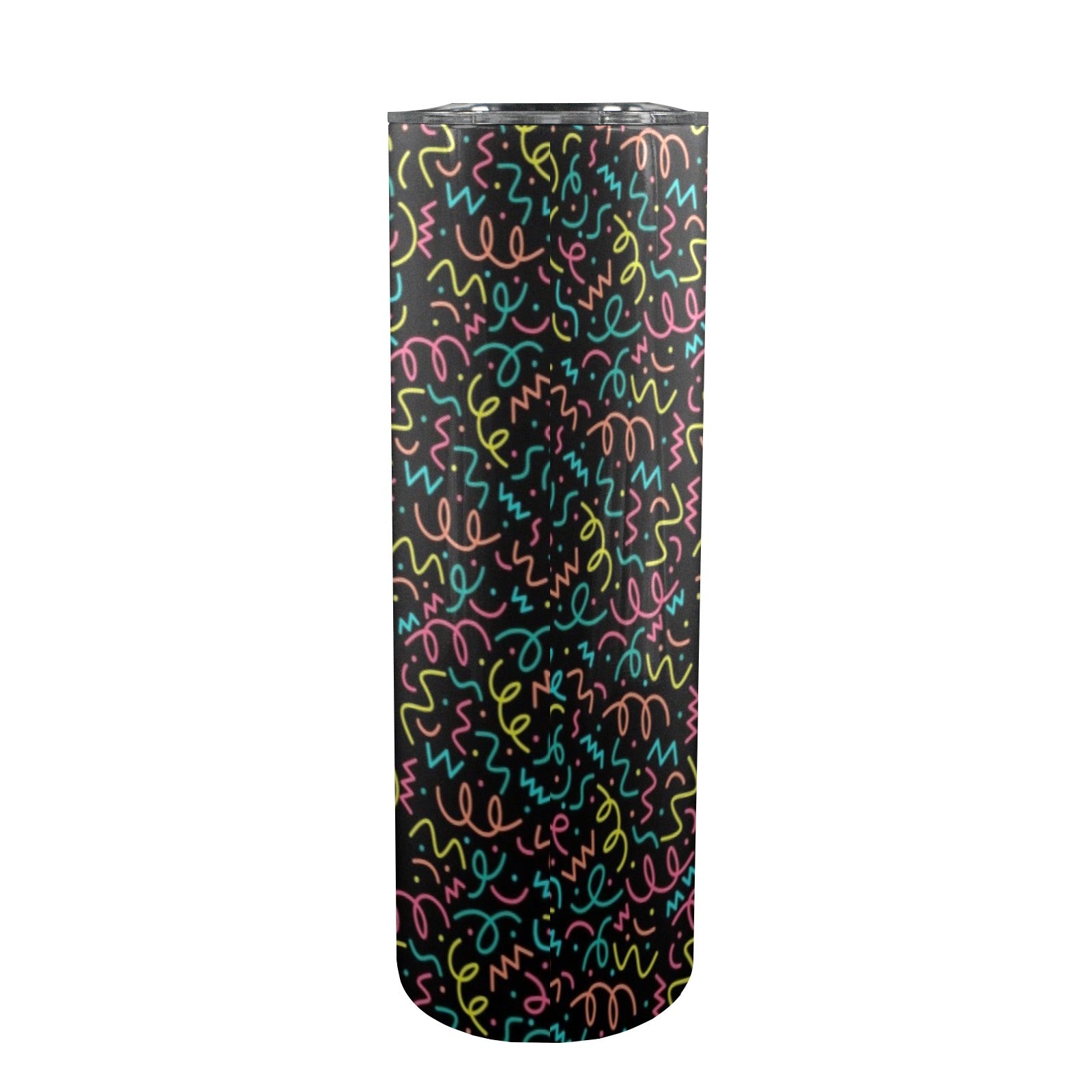 Squiggle Time - 20oz Tall Skinny Tumbler with Lid and Straw 20oz Tall Skinny Tumbler with Lid and Straw Printed Offshore