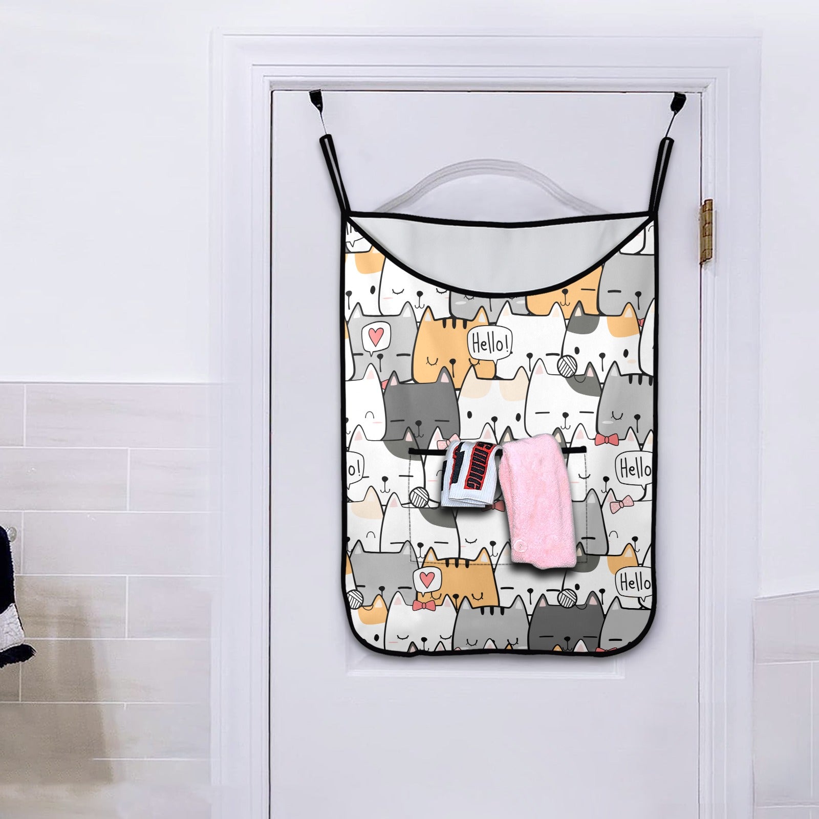 Cat Hello - Hanging Laundry Bag Hanging Laundry Bag Printed Offshore