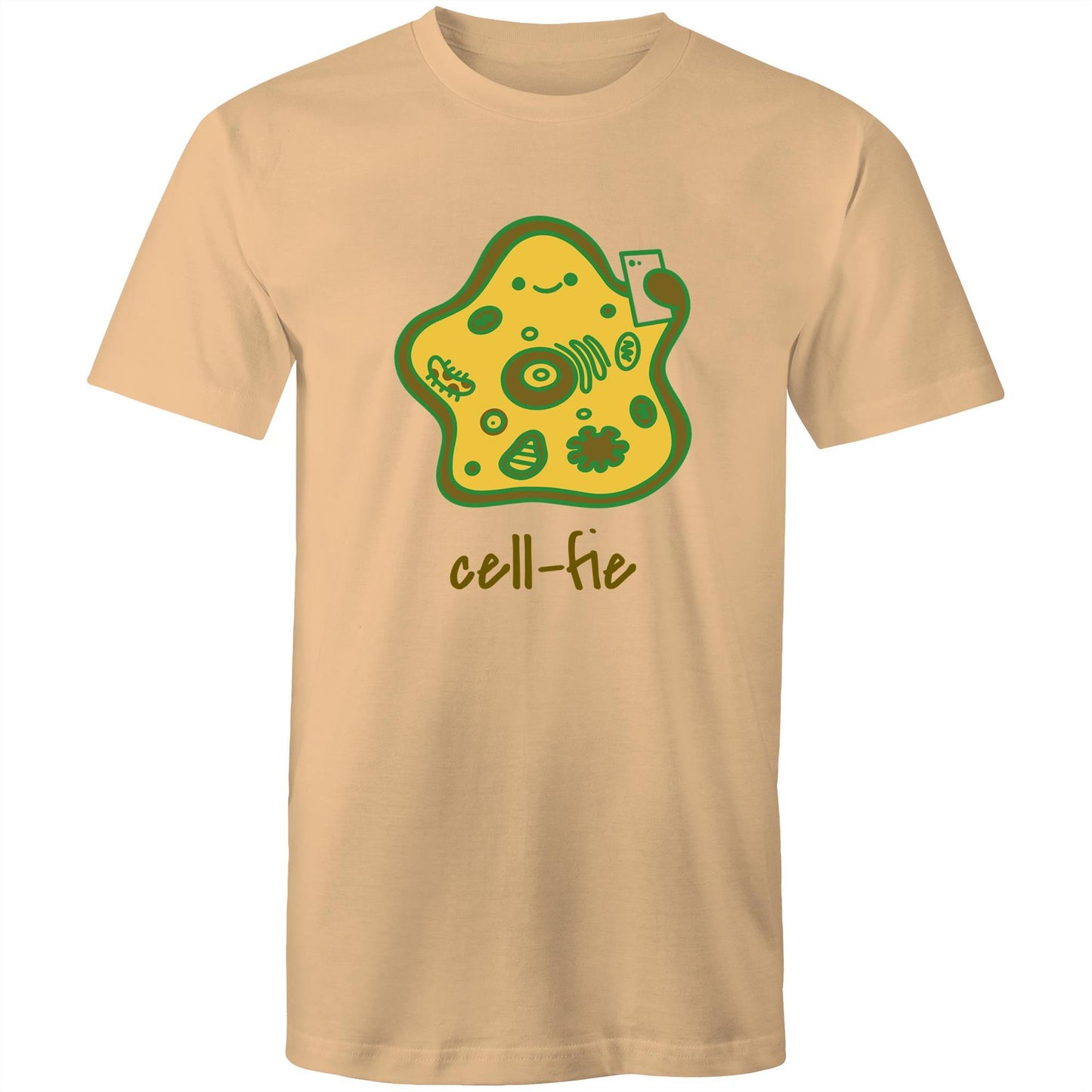 Cell-fie - Mens T-Shirt Tan Mens T-shirt Science
