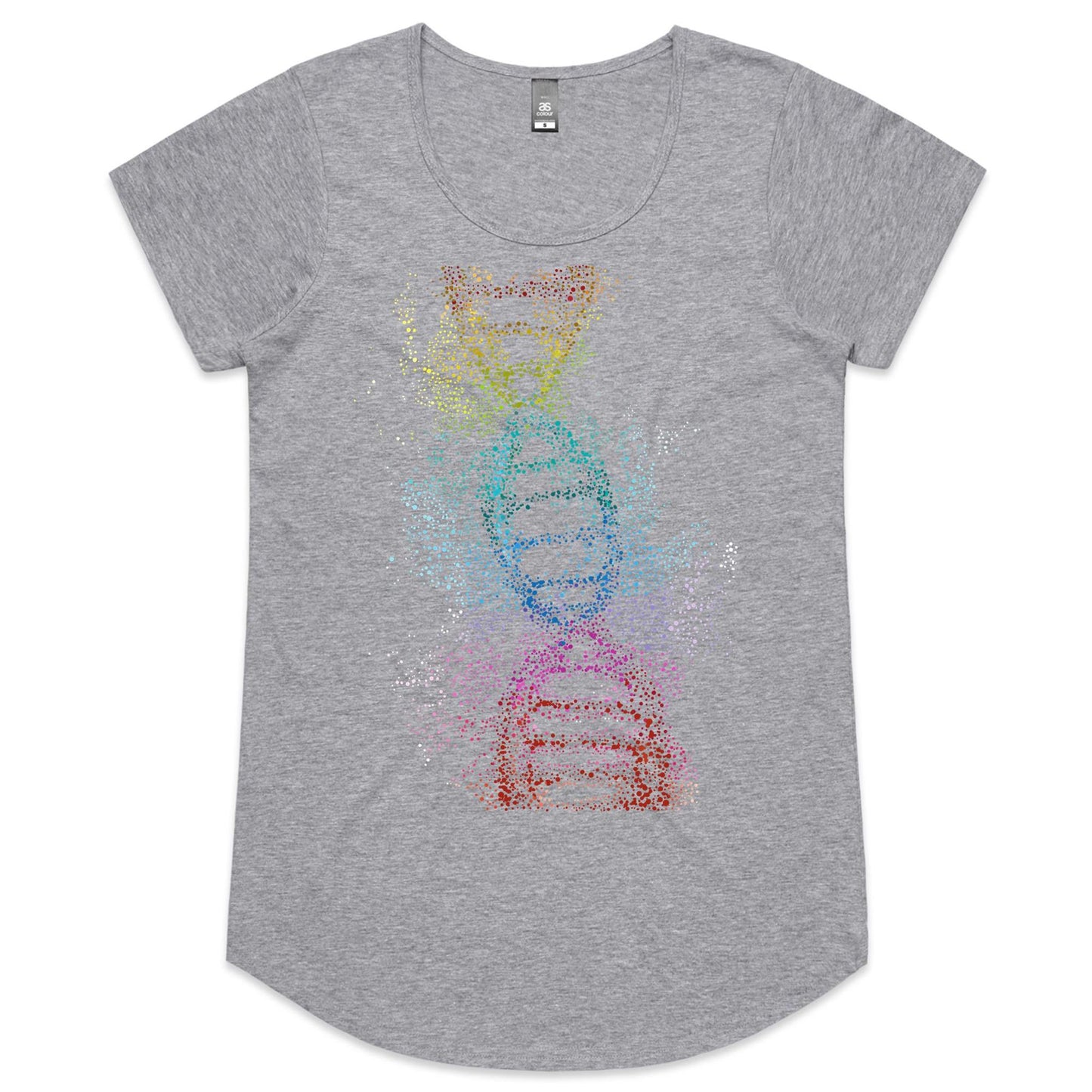 DNA Splatter - Womens Scoop Neck T-Shirt Grey Marle Womens Scoop Neck T-shirt Science Womens