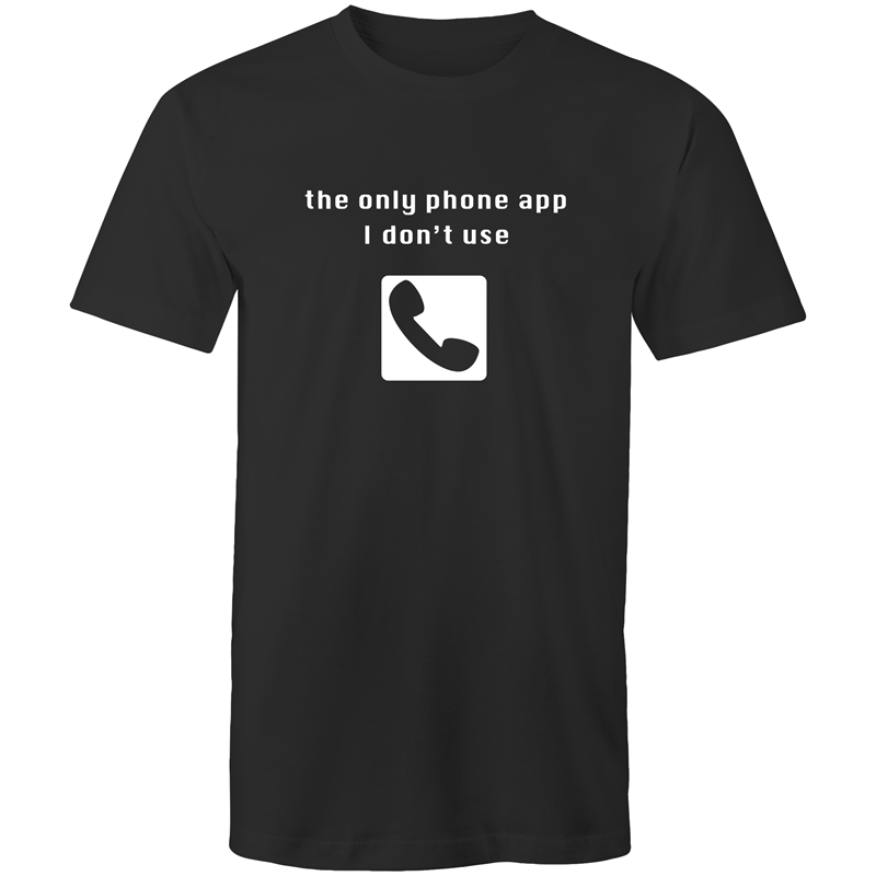 Phone App - Mens T-Shirt Black Mens T-shirt Funny Mens