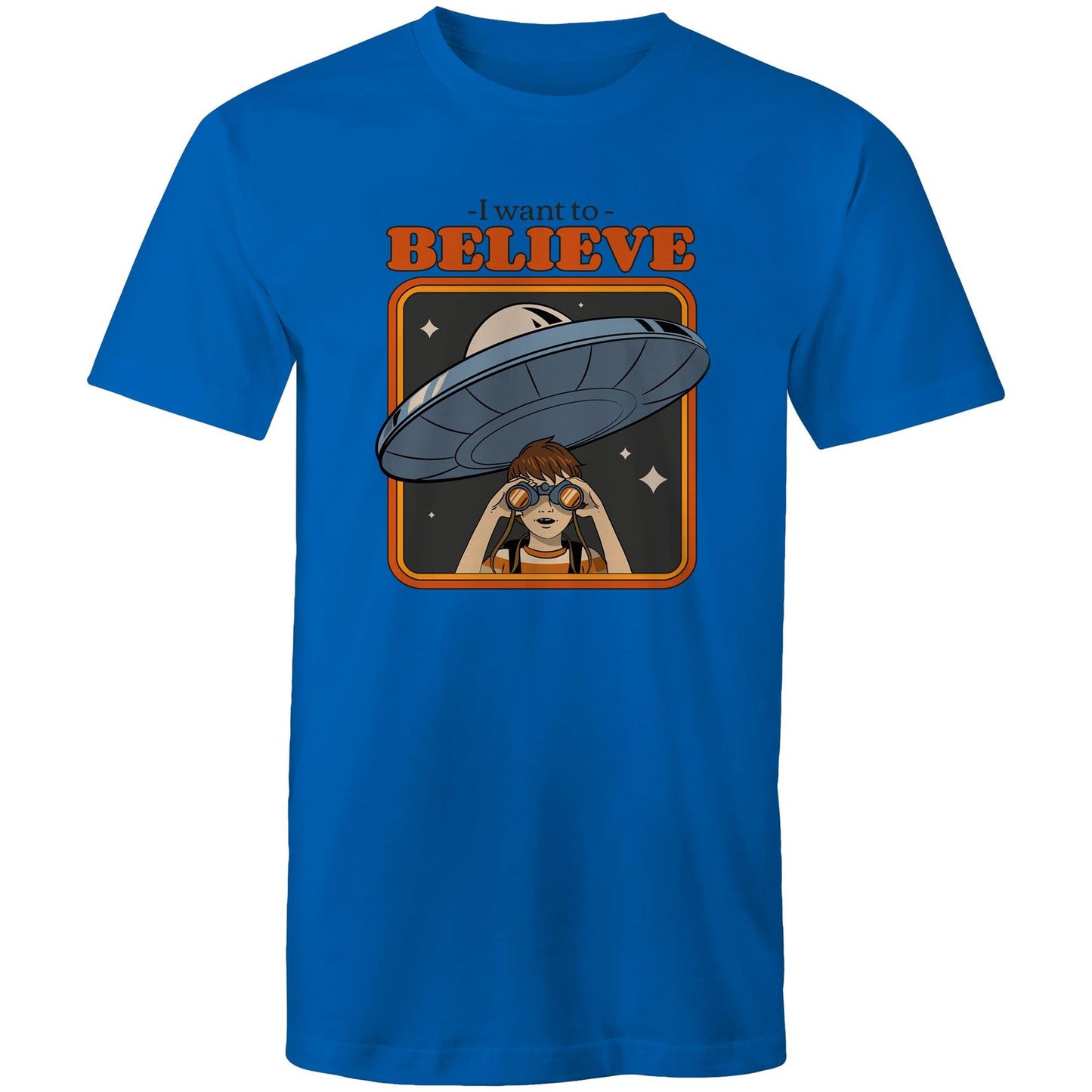 I Want To Believe - Mens T-Shirt Bright Royal Mens T-shirt Sci Fi