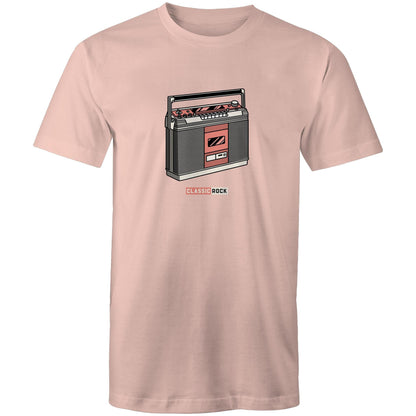 Classic Rock, Cassette Player - Mens T-Shirt Pale Pink Mens T-shirt Music Retro