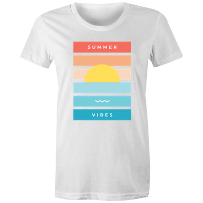 Summer Vibes - Women's T-shirt White Womens T-shirt Retro Summer Womens
