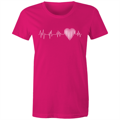Heartbeat - Women's T-shirt Fuchsia Womens T-shirt Womens