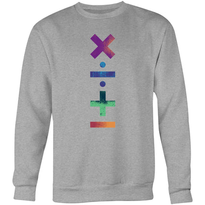 Math Symbols - Crew Sweatshirt Grey Marle Sweatshirt Maths Science