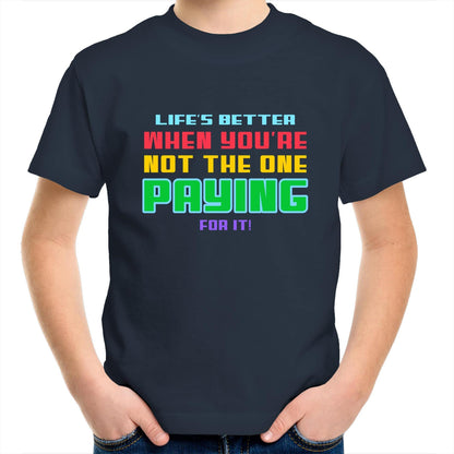 Life's Better - Kids Youth Crew T-Shirt Navy Kids Youth T-shirt