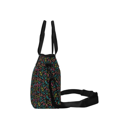 Squiggle Time - Tote Bag with Shoulder Strap Nylon Tote Bag