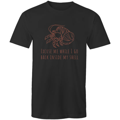 Hermit Crab Introvert - Mens T-Shirt Black Mens T-shirt animal Funny Mens